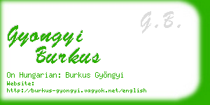 gyongyi burkus business card