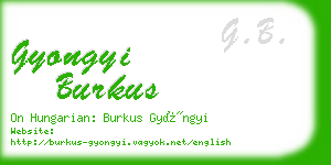 gyongyi burkus business card